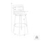 Armen Living Titana 30" Bar Height Swivel White Faux Leather and Brushed Stainless Steel Bar Stool 840254335080 - alternate 3